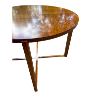 Okrągły stół z intarsją z palisandru na blacie. Dania lata 60.